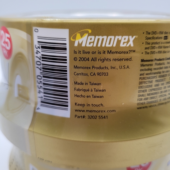 MEMOREX | DVD-RW rewritable blank disc spindle x2 - Picture 2 of 3